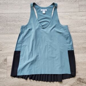 Athleta Swing Forward Pleated Teal Tank Top Women's Xs Racerback